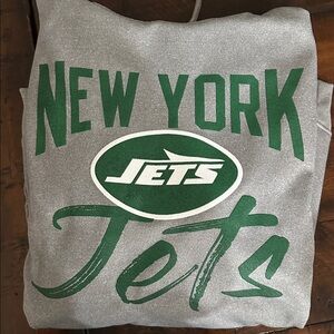 NFL Team Apparel Gray Hoodie with Green Accent